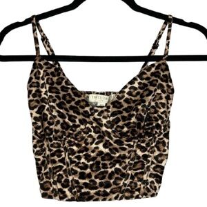 Thirty Thirty Leopard Print Cropped Cami in Brown